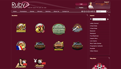 Bonos y promociones actuales en Ruby Fortune Casino