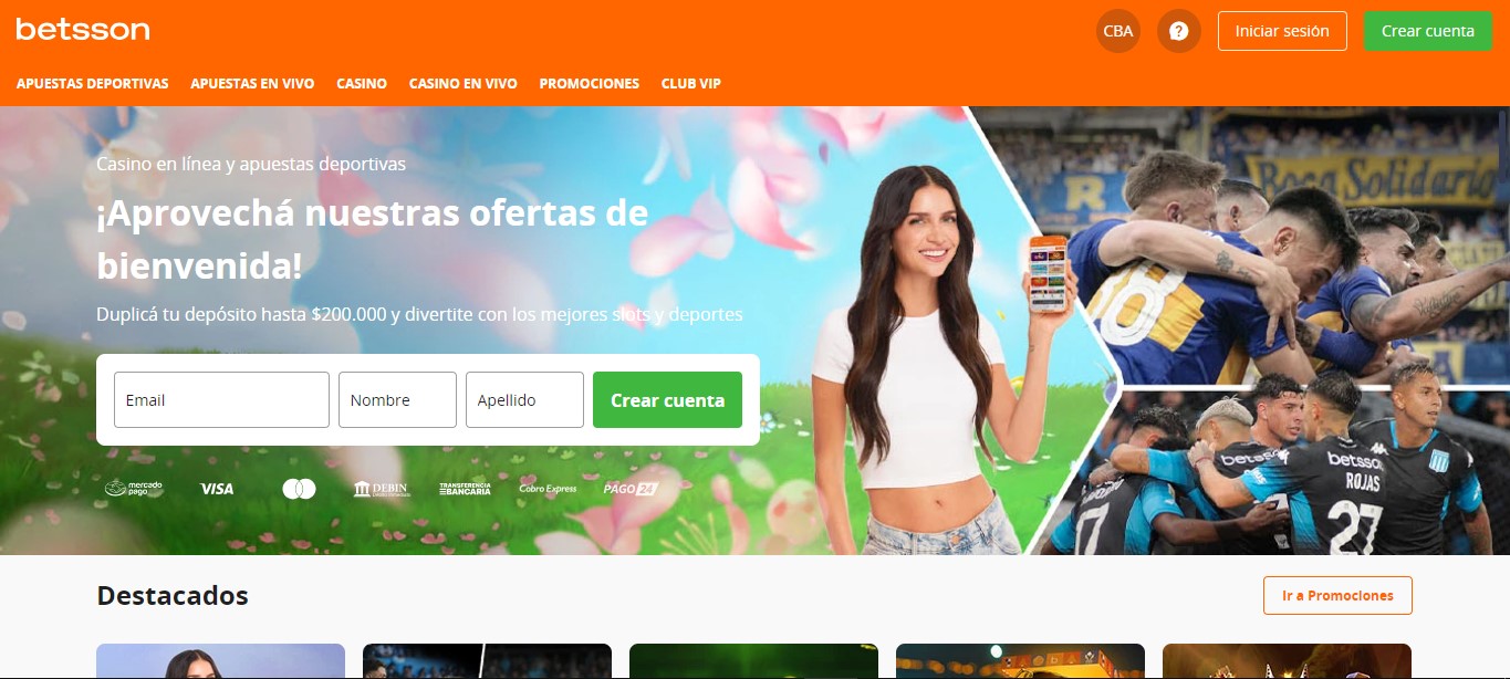 Opciones destacadas en la aplicación