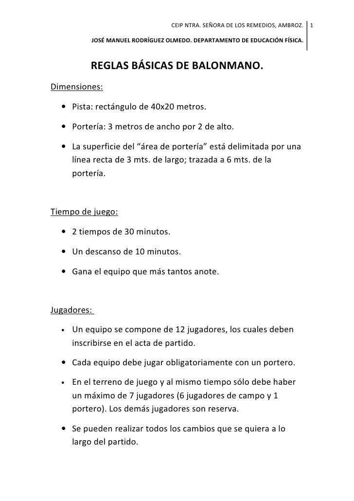 Reglamento oficial de handball